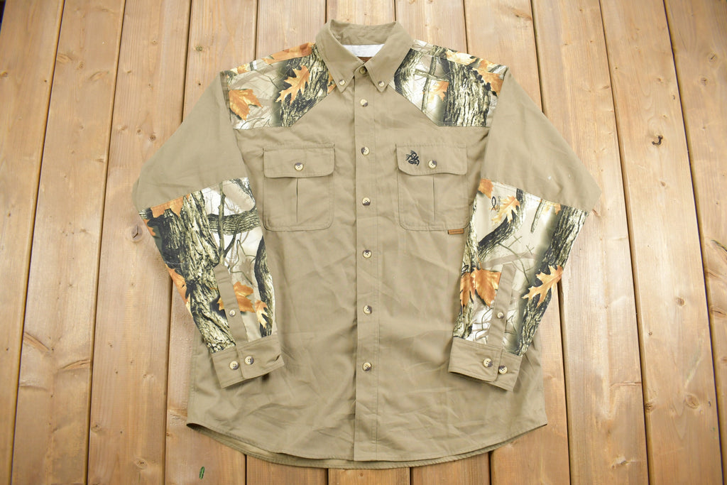 Vintage 1990s Legendary White Tails Camo Button Up Shirt