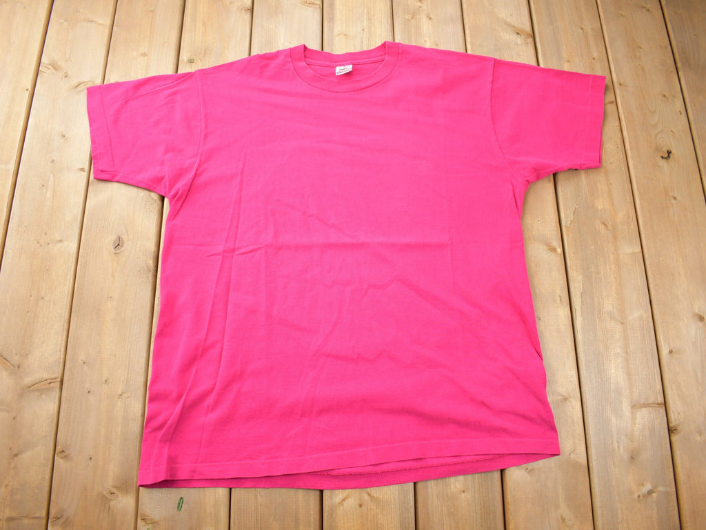 Vintage 1990s Fruit Of The Loom Blank Pink T Shirt