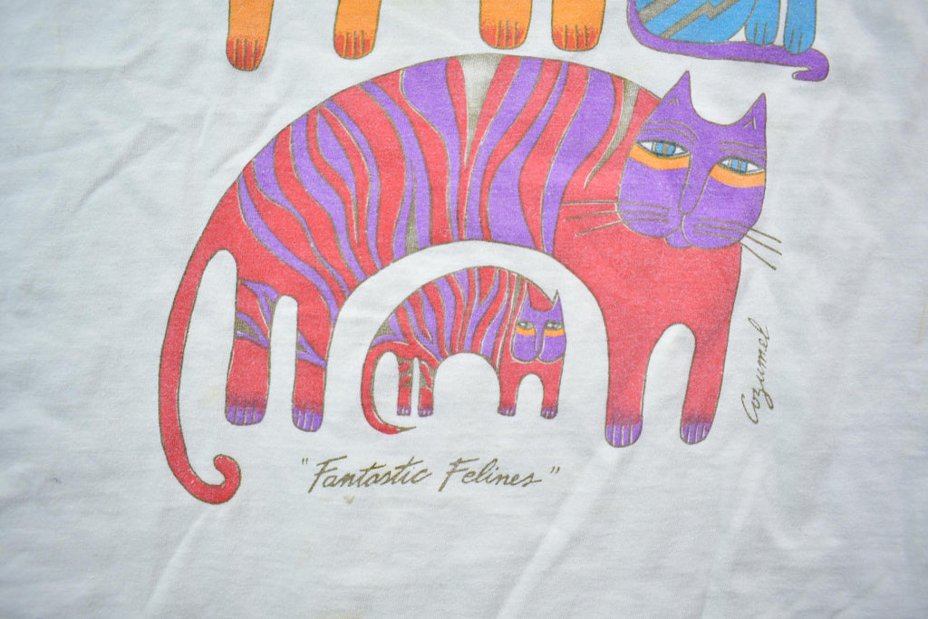 Vintage 1990s Cat Theme Graphic T-Shirt