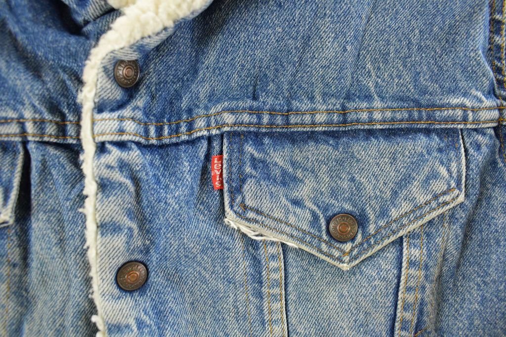 Vintage 1980s Levi's Sherpa Lined Denim Jean Jacket Men's Small