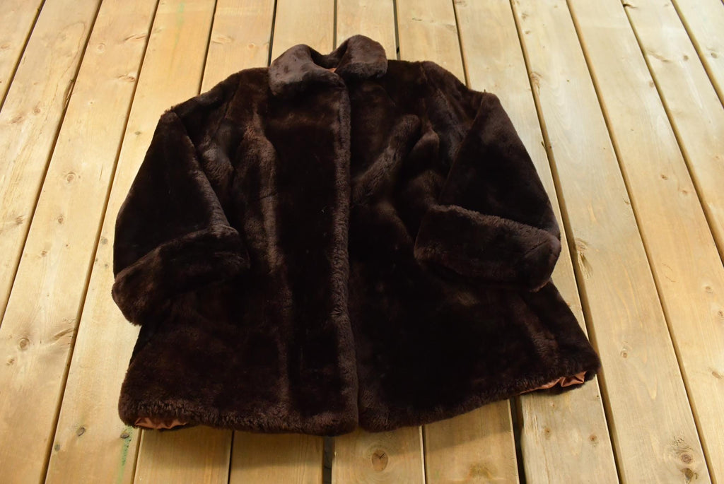 Vintage 1960s Mouton Fur Coat Adult M