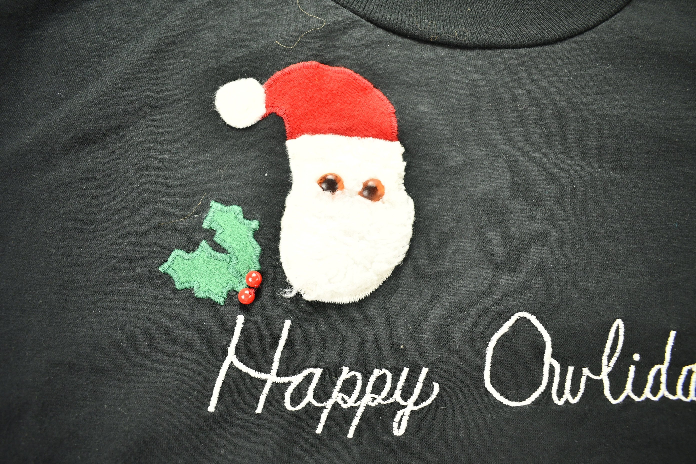 Vintage 1990s Happy Owlidays Owl Theme Christmas T-Shirt