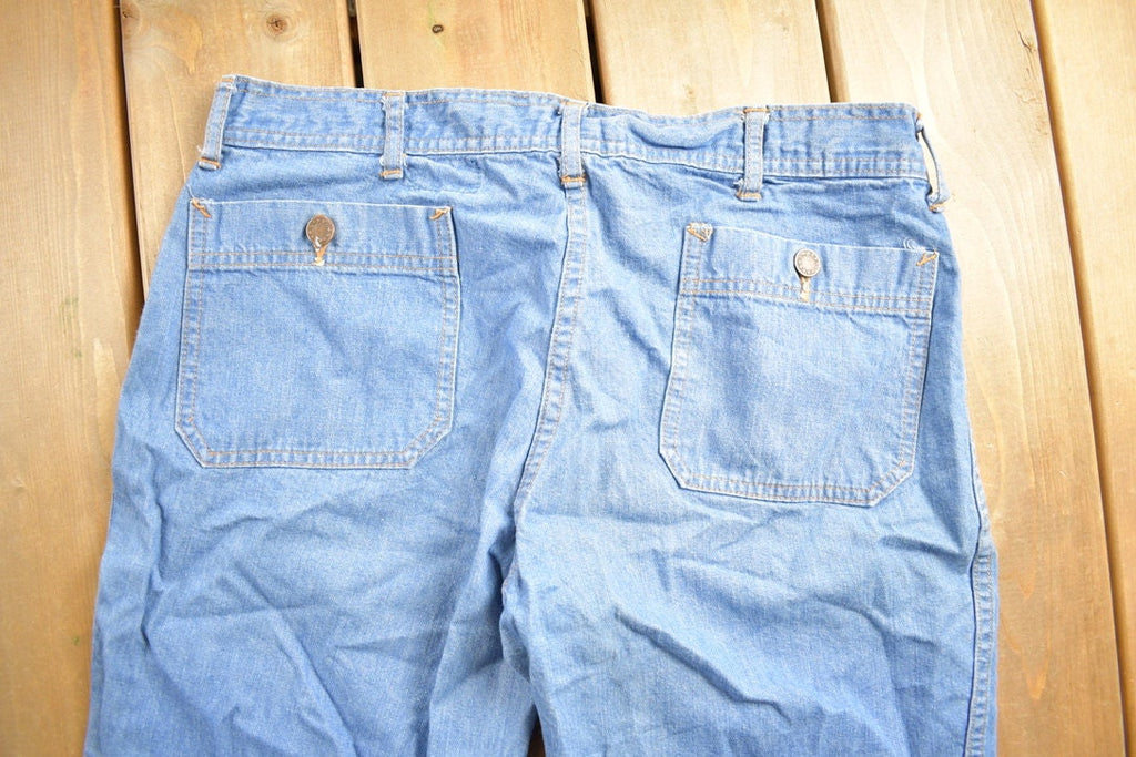 Vintage 1980s Baggy Flare Denim Jeans Size 33 x 31