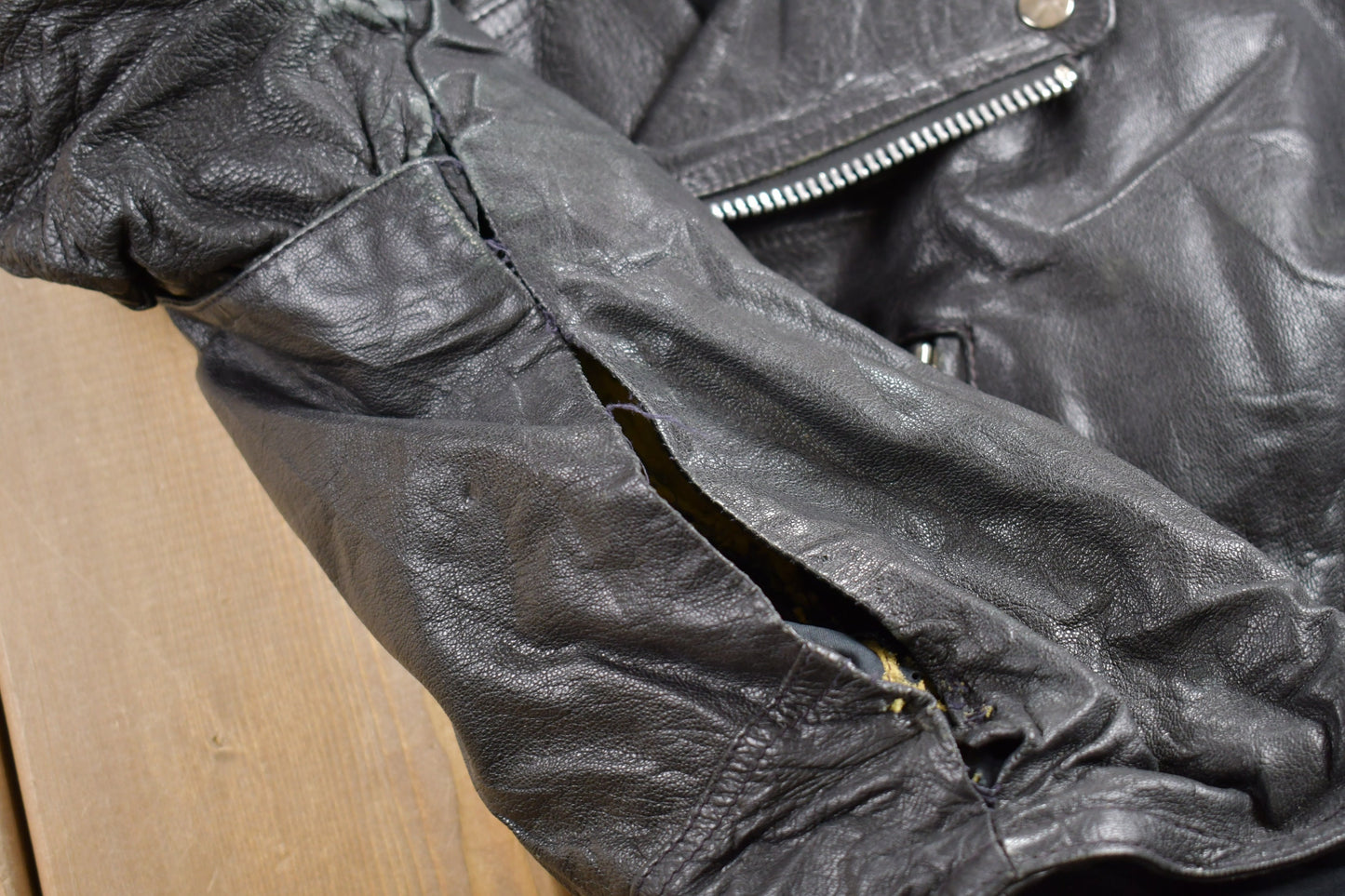 Vintage 1980s Leather Biker Jacket / Motorcycle Jacket / Leather Coat / Vintage Biker Jacket / Heavy Weight