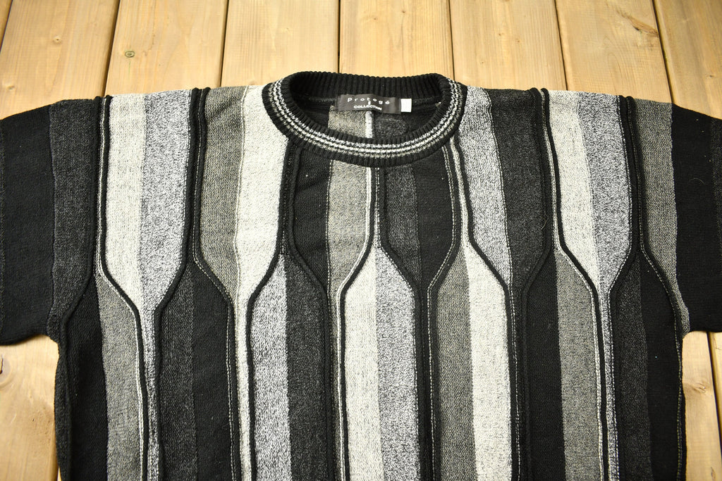 Vintage 1990s Protégé 3D Cable Knit Crewneck Sweater