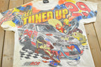 Vintage 1990s Kevin Harvick Looney Tunes All Over Print All Tuned Up NASCAR Racing T-Shirt Mens L / Racing Tee / 90s Nascar / Single Stitch