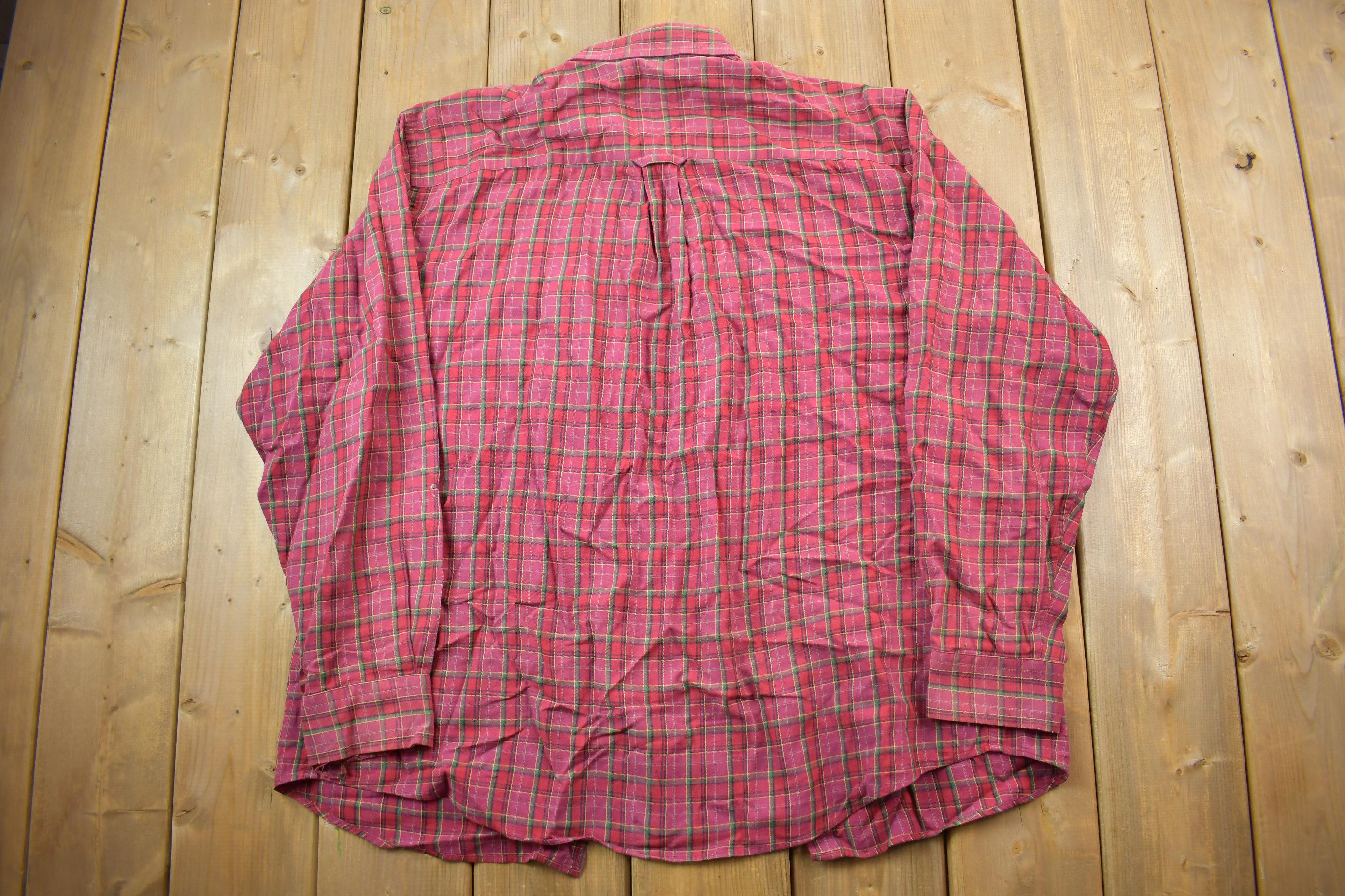 Vintage Pendleton Red Plaid Button Up Board Shirt