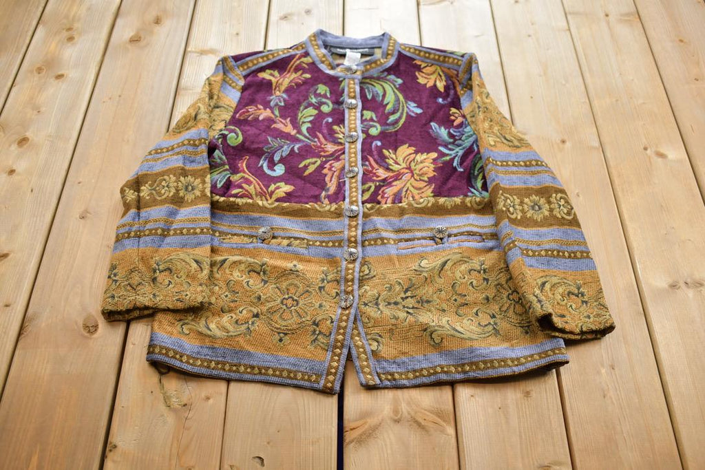 Vintage 1990s Sag Harbor Floral Tapestry Button Up