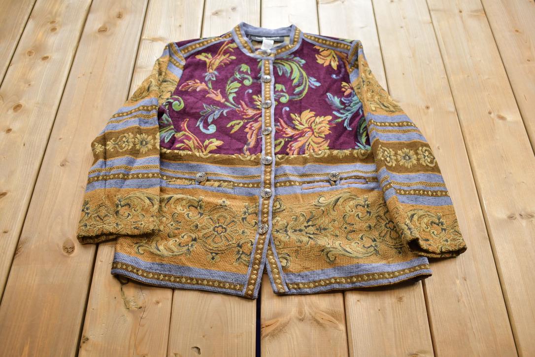 Vintage 1990s Sag Harbor Floral Tapestry Button Up