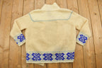 Vintage 1960s Floral Knit Wool Crewneck Sweater