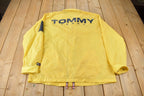 Vintage 1990s Tommy Jeans Yellow Snap Button Windbreaker Jacket