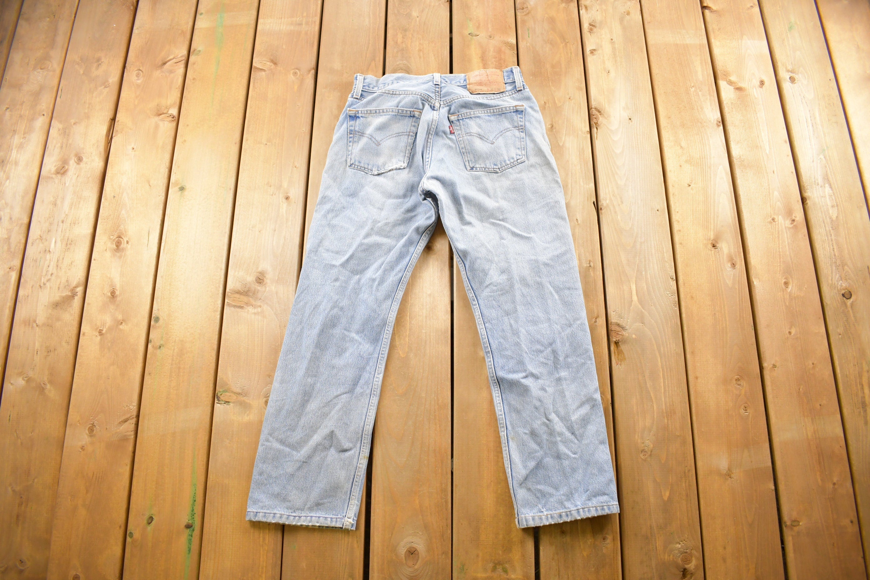 Vintage 1990s Levi's 501 Light Wash Denim Jeans Size 28 x 25