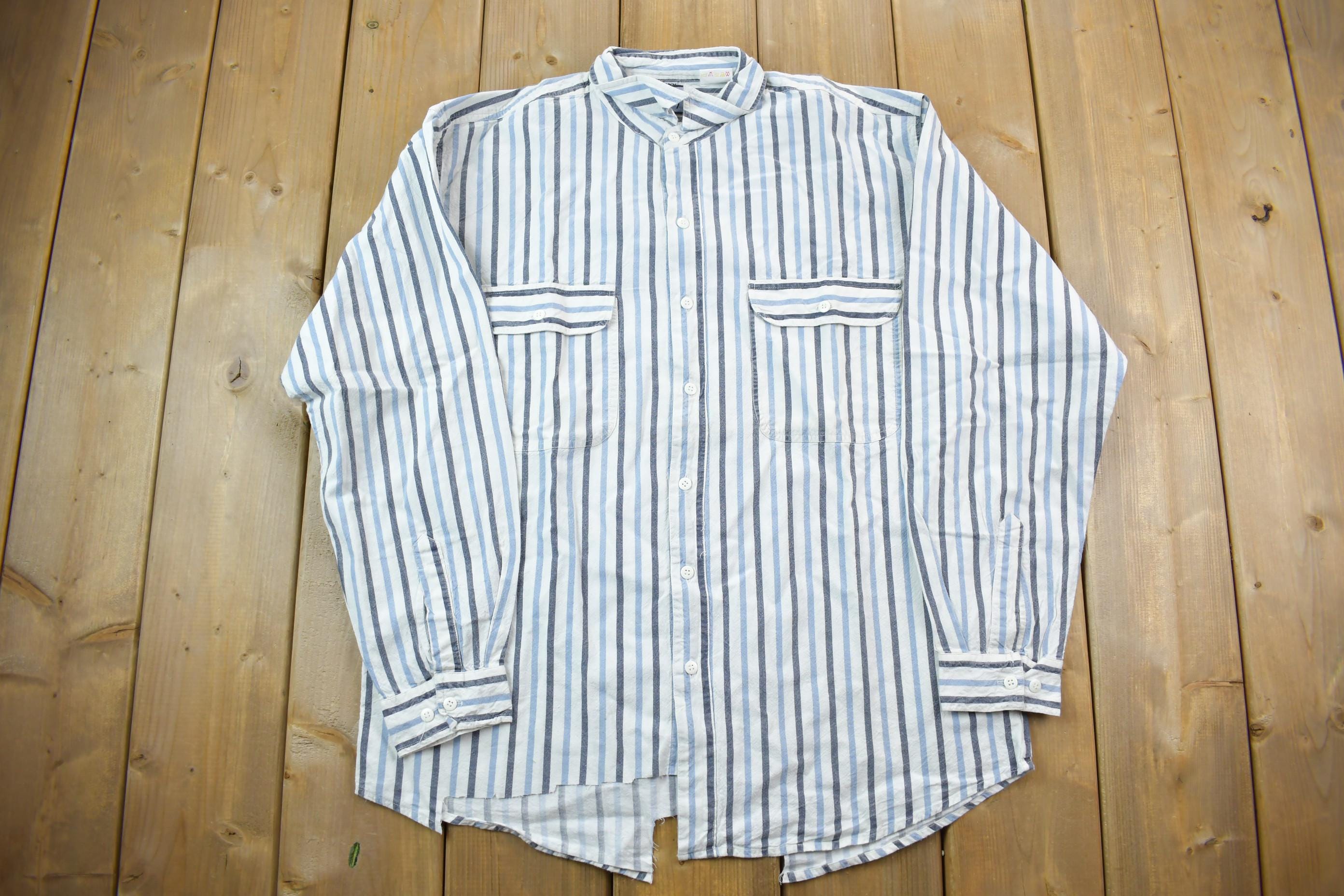 Vintage 1990s Blue Button Up Shirt /