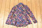 Vintage 1990s Floral Button Up Wire collar Blouse Shirt Womens S