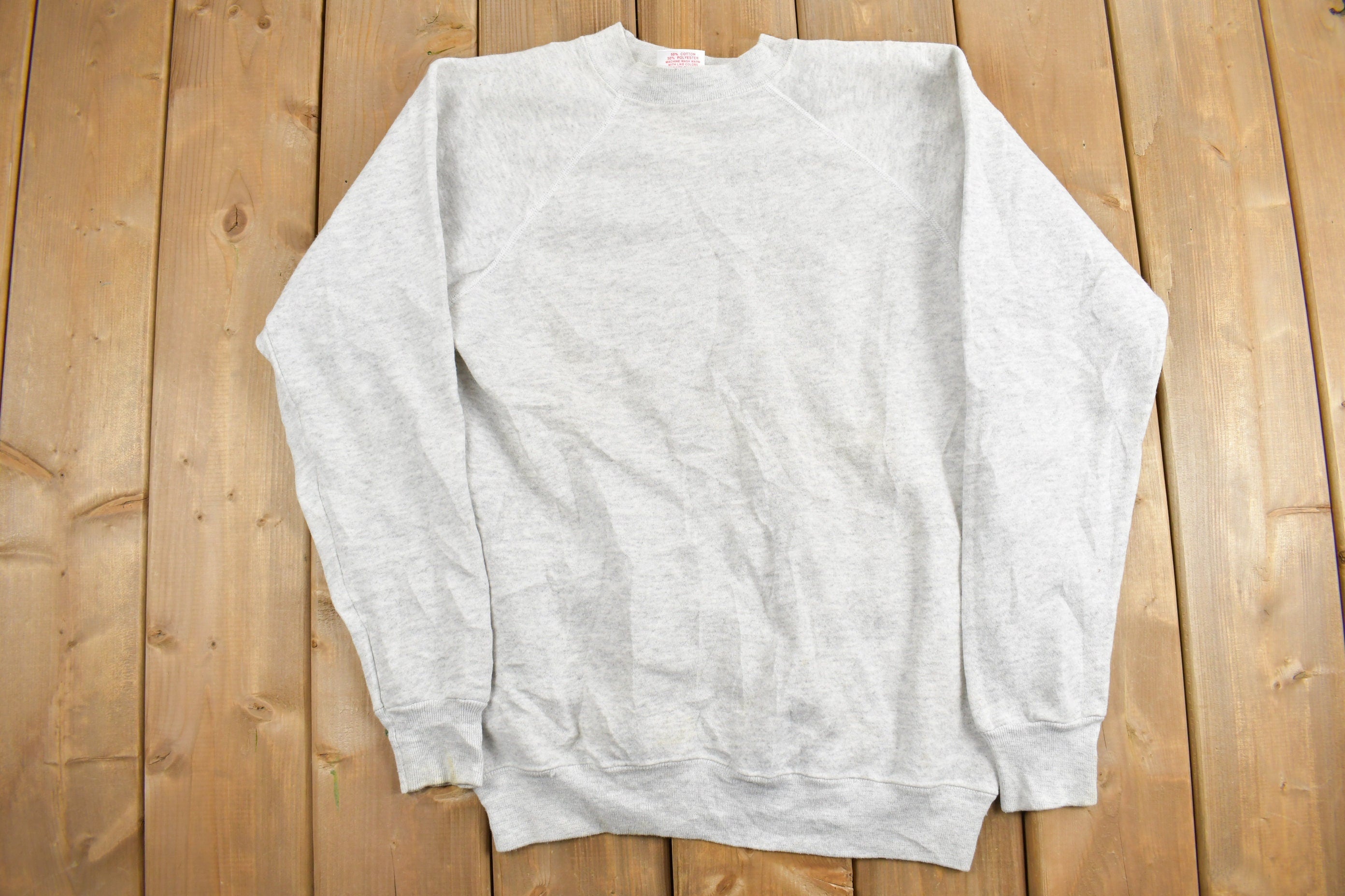 Vintage 1980s Grey Hanes Blank Crewneck Sweatshirt