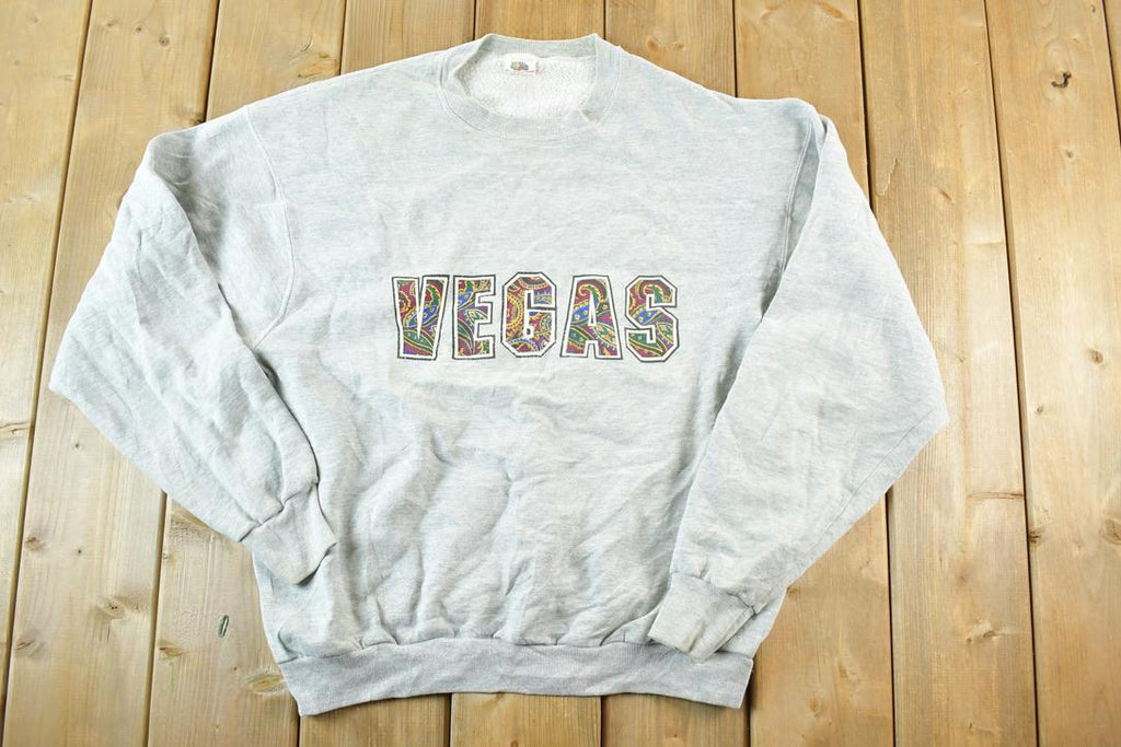 Vintage 1990s Las Vegas Crewneck Sweatshirt Mens XL / Made In USA / 90s Souvenir Crewneck / Vintage Souvenir Crewneck / Streetwear / Travel
