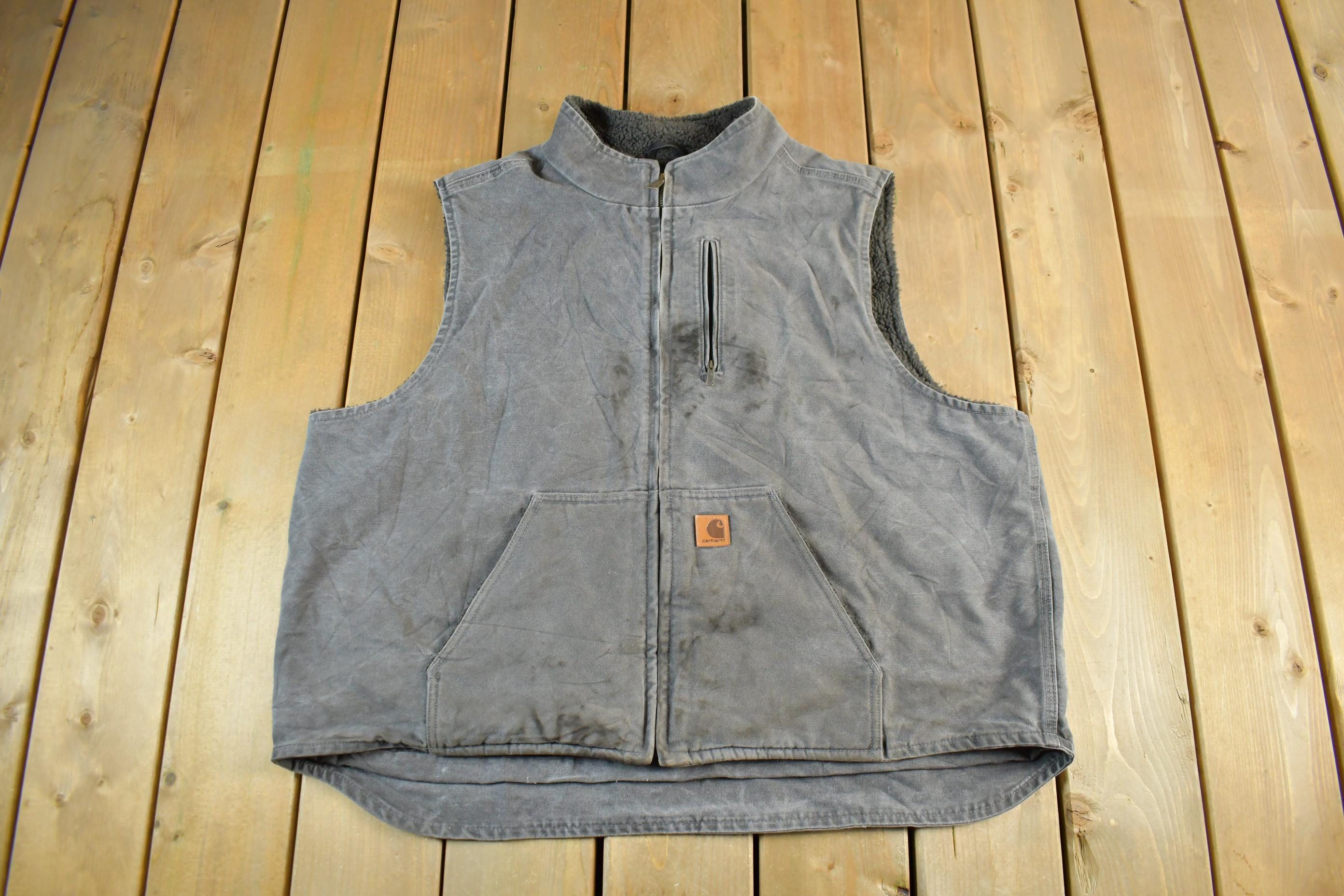 Vintage 1990s Carhartt Sherpa Lined Jacket Vest Mens 3XL