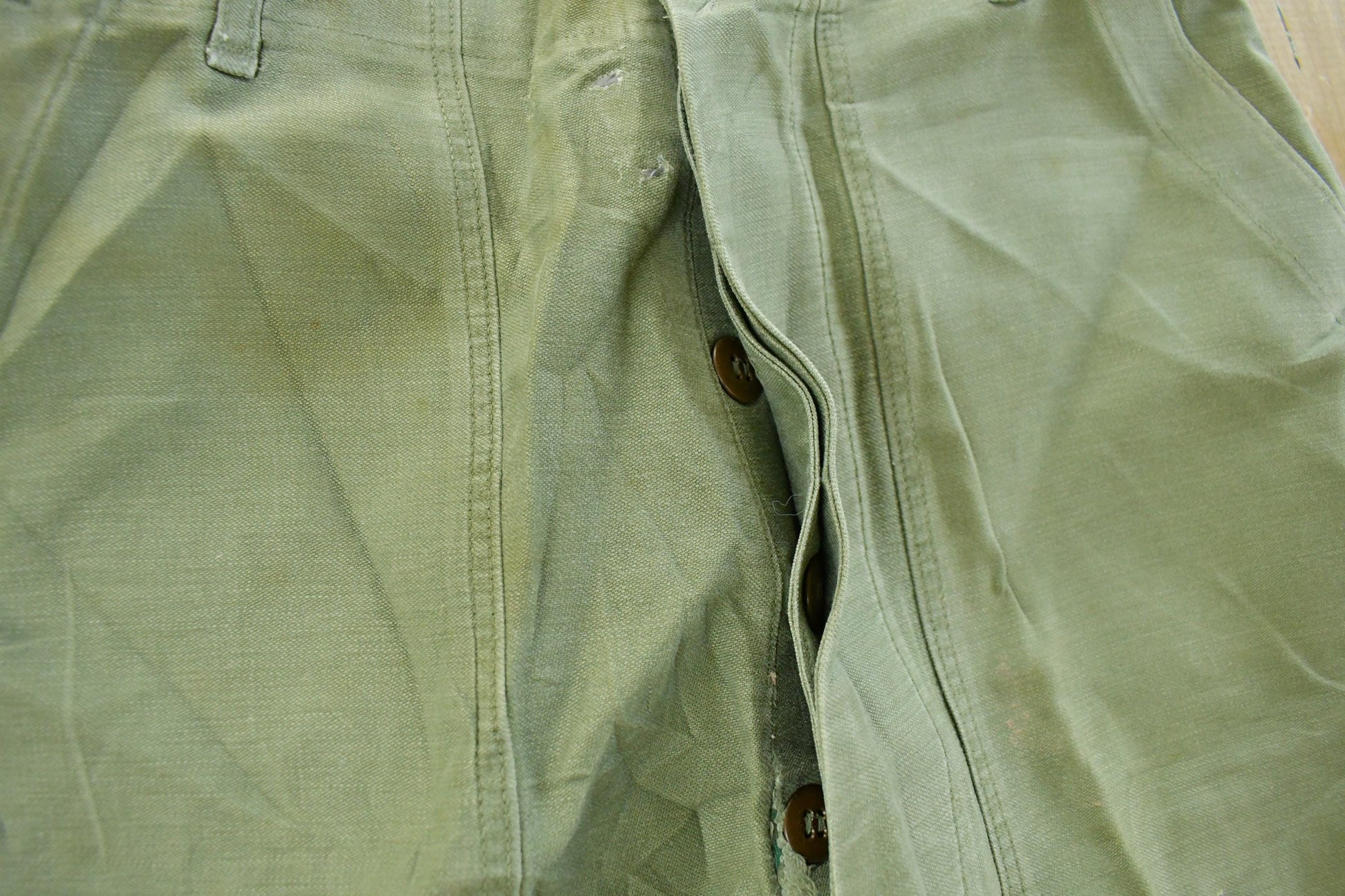 Vintage 1970s Military OG-107 Starched Sateen Fatigue Pants Men's 30 x 32