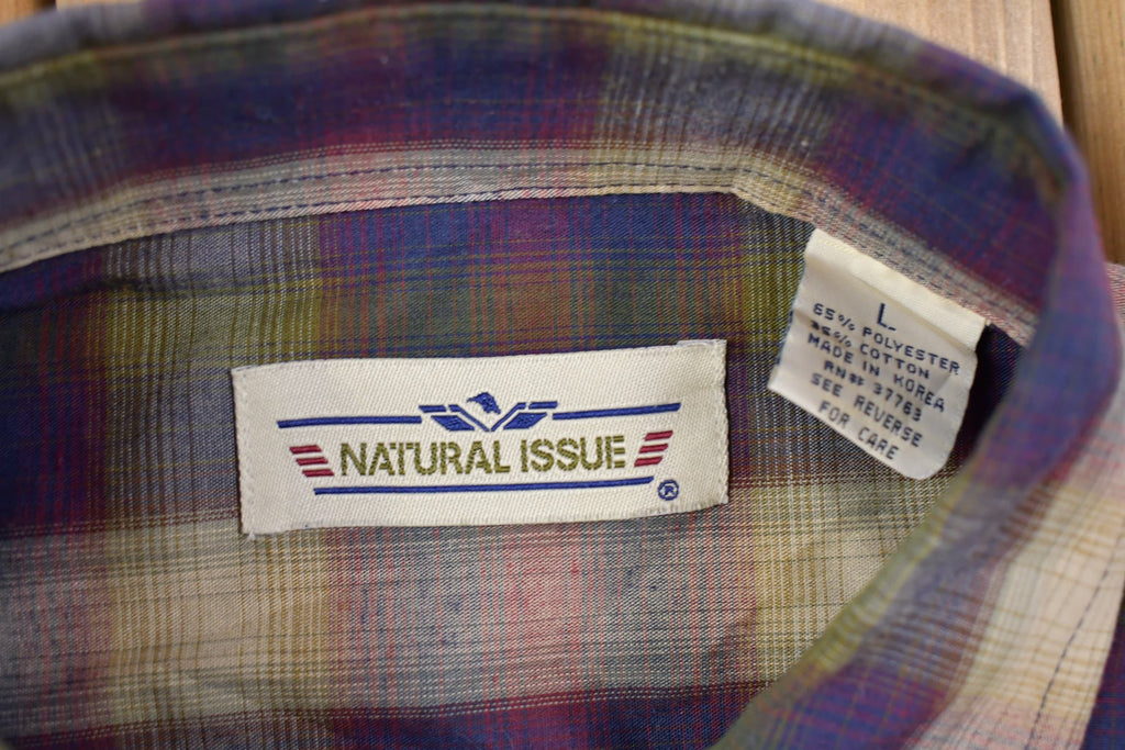 Vintage 1990s Natural Issue Plaid Button Up Shirt