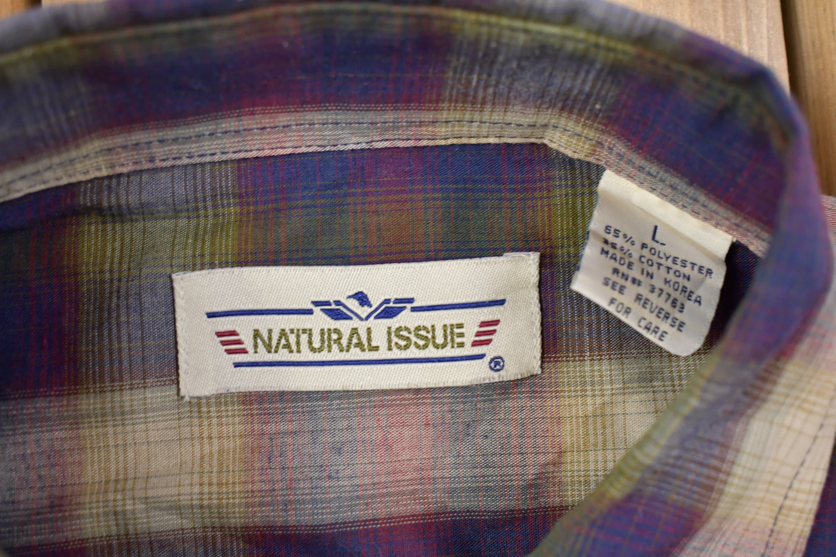 Vintage 1990s Natural Issue Plaid Button Up Shirt