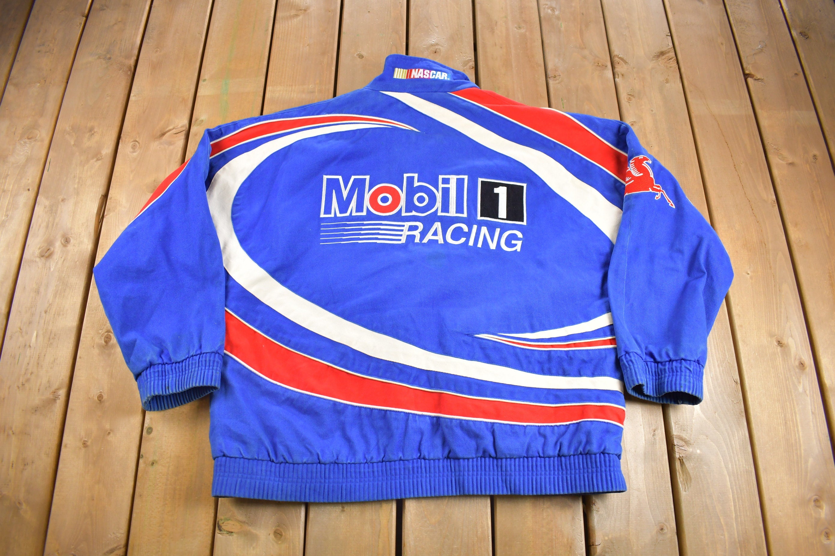 Vintage 1990s Mobil 1 Racing Nascar Jacket