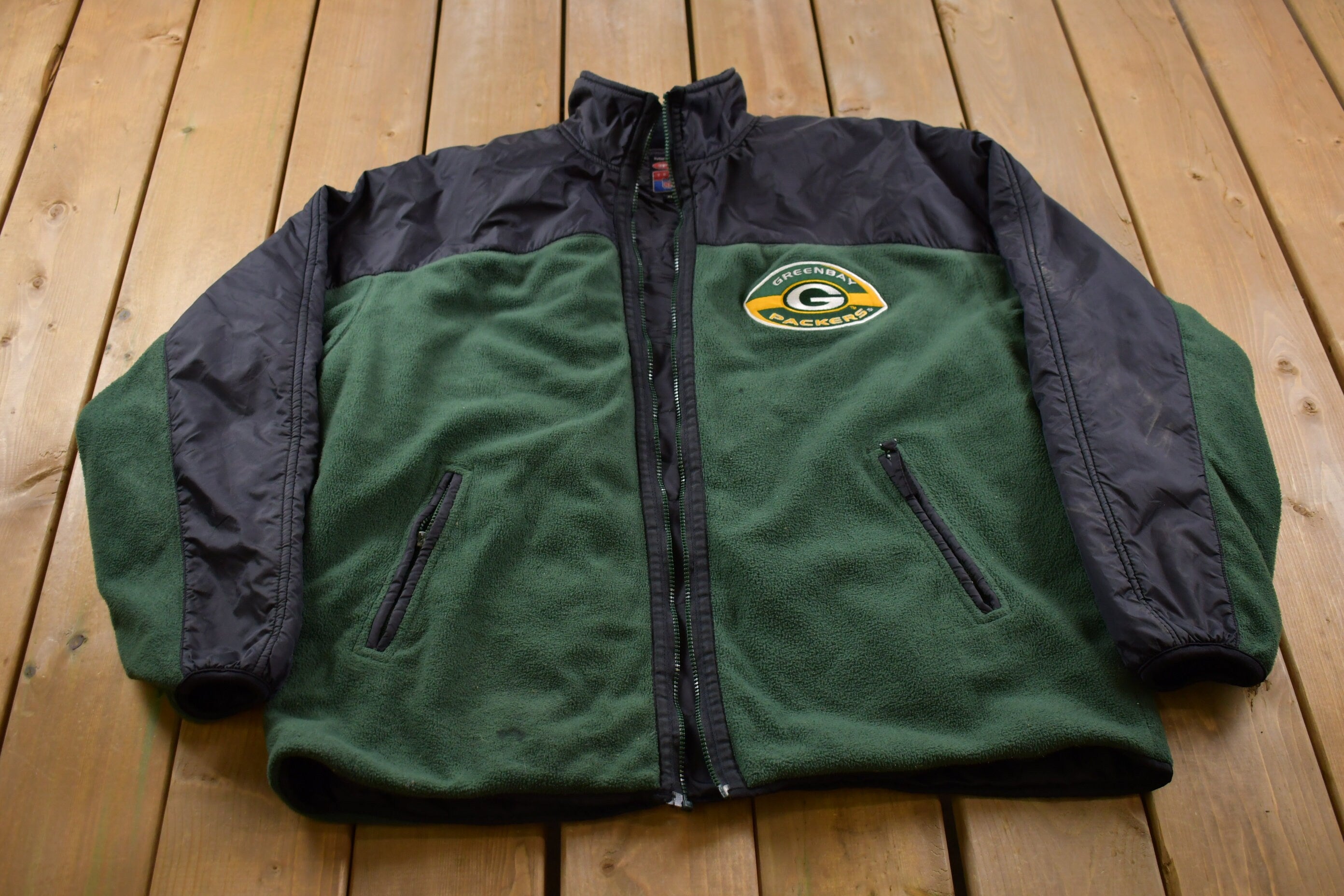 Vintage 1990s Green Bay Packers Mirage NFL Zip Fleece Jacket