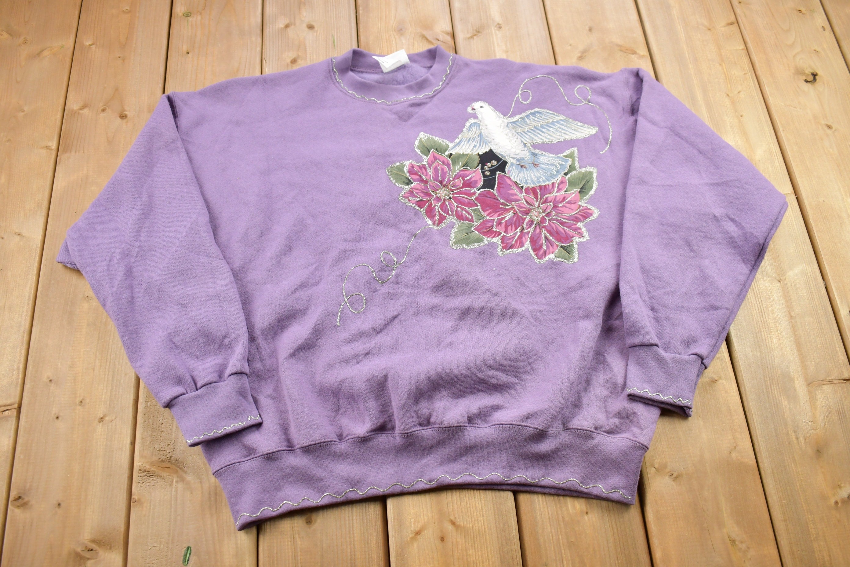Vintage 1990s Pro Spirit Dove Theme Crewneck Sweater