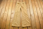 Vintage 1980s Beige Flared Trousers Size 31 x 30