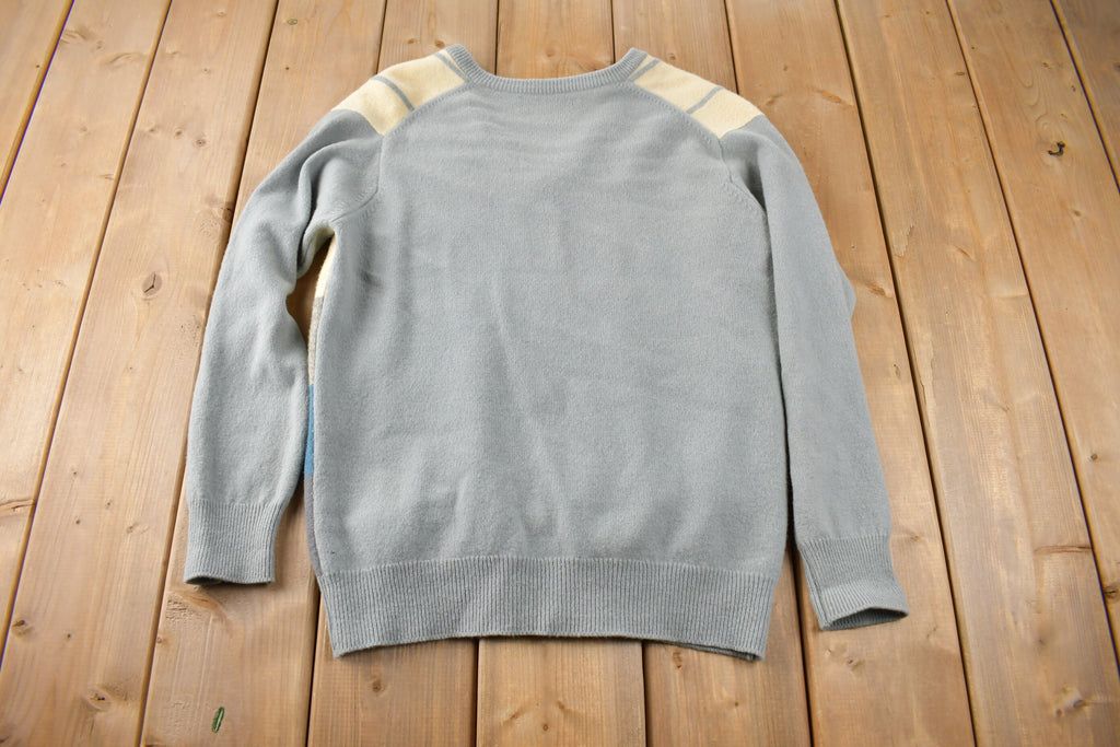 Vintage 1980s Pringle Leisure Knit V-Neck Sweater Size Small Made In Scotland