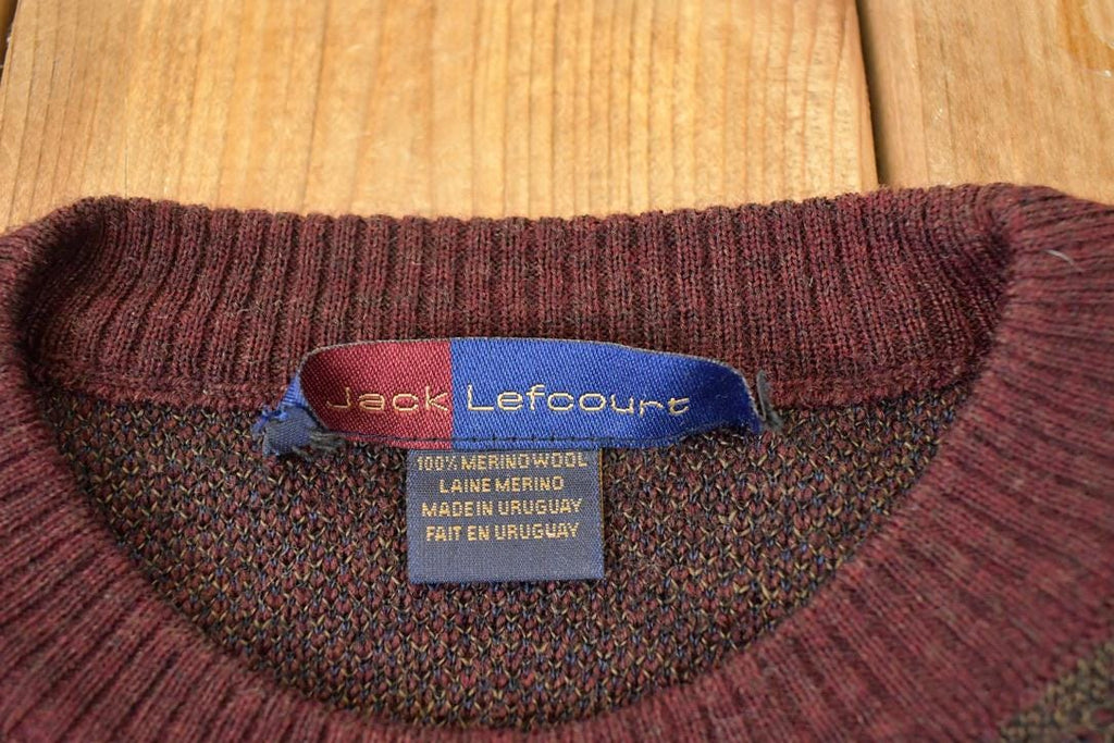 Vintage 1990s Jack Lefcourt Wool Knit Crewneck Sweater Men's L