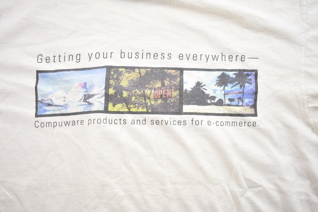 Vintage 1990s Compuware E-Commerce Graphic T-Shirt