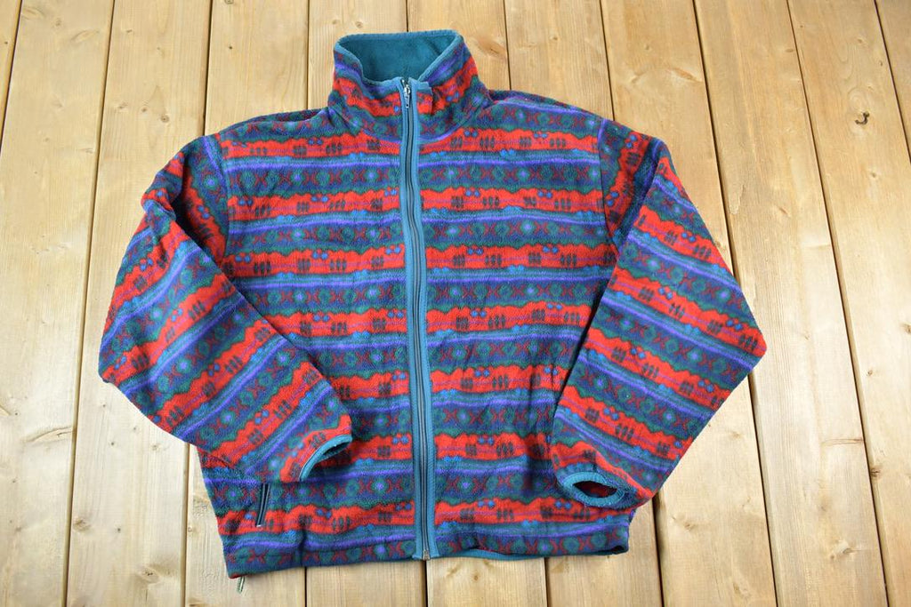 Vintage 1990s LL Bean Fleece Outdoorsman Sweater / 90s Sweater / Streetwear / Hiking / Fleece Zip up