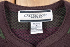 Vintage 1990s Crystal Kobe Fall Season Button Up Cardigan Sweater