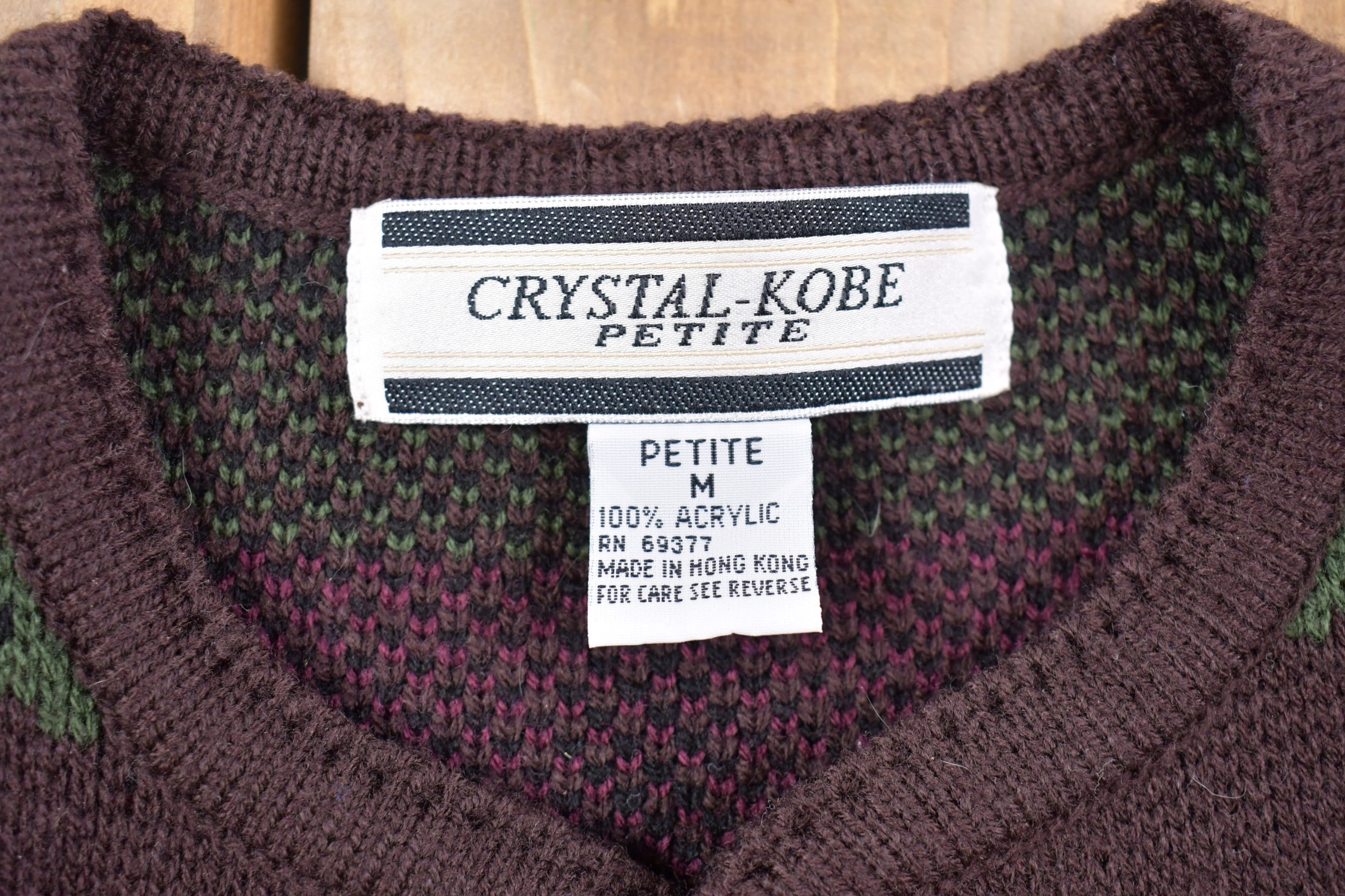 Vintage 1990s Crystal Kobe Fall Season Button Up Cardigan Sweater