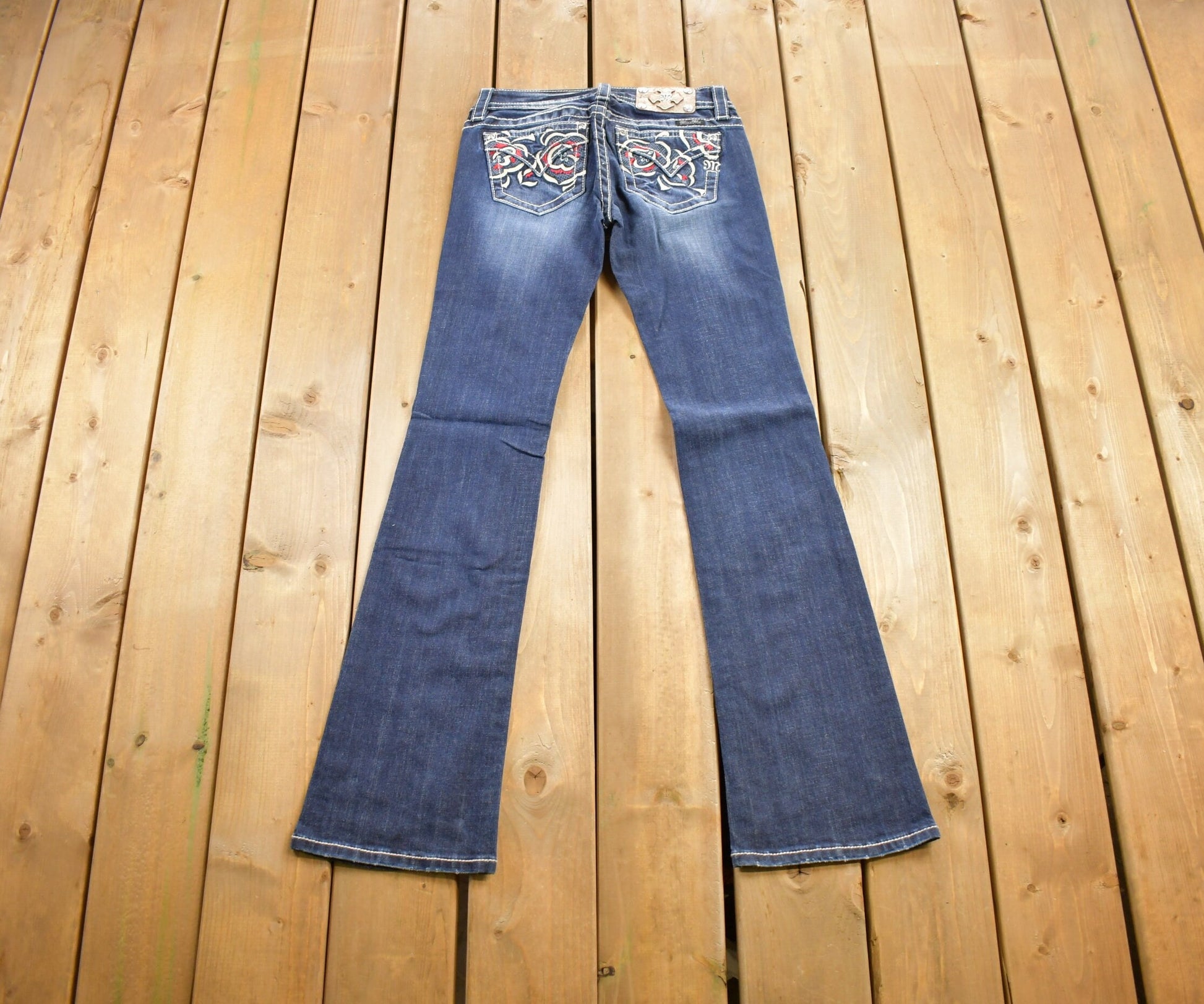 Vintage Y2K Miss Me Bedazzled Low Rise Jeans Size 26x33