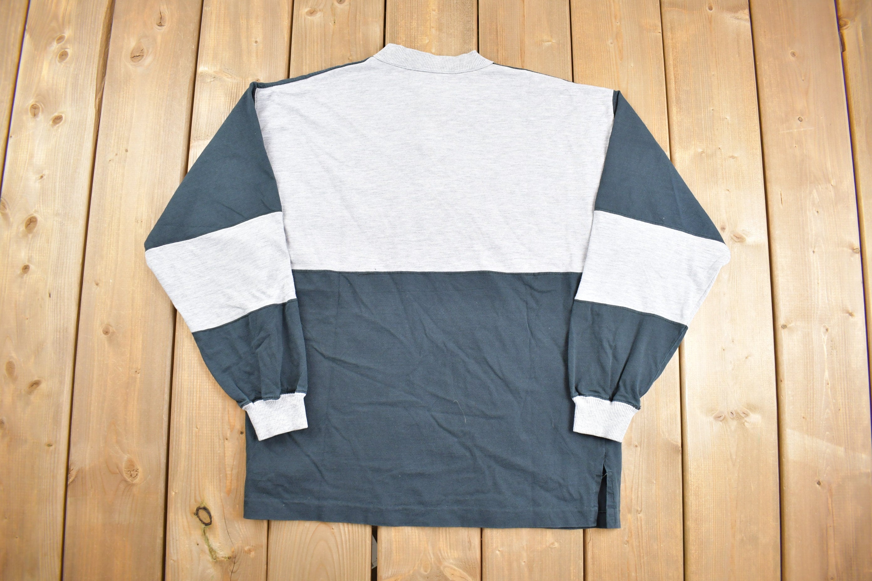 Vintage 1990s Quarter Button Crewneck Sweatshirt