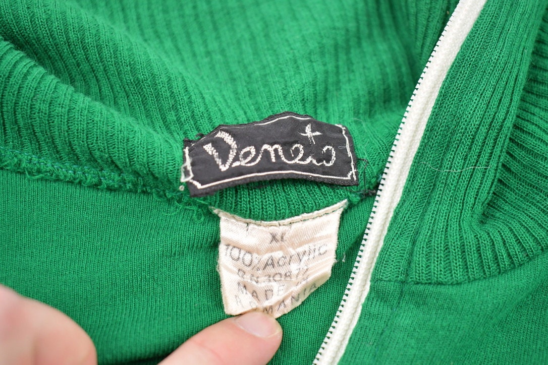 Vintage 1990s Green Zip Up Track Suit Sweatshirt