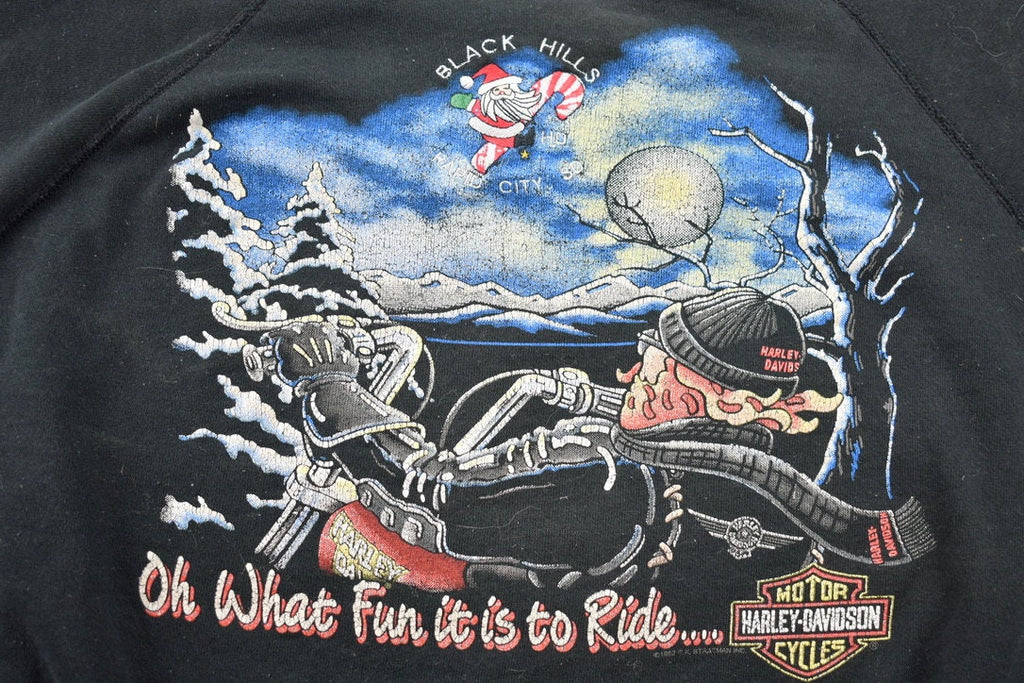 Vintage 1992 Harley Davidson Black Hills Oh What Fun It Is to Ride Crewneck Sweater