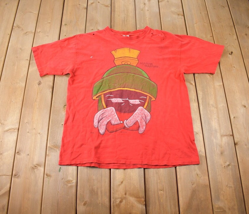 Vintage 1993 Looney Tunes Marvin The Martian Single Stitch Graphic T Shirt Size XL