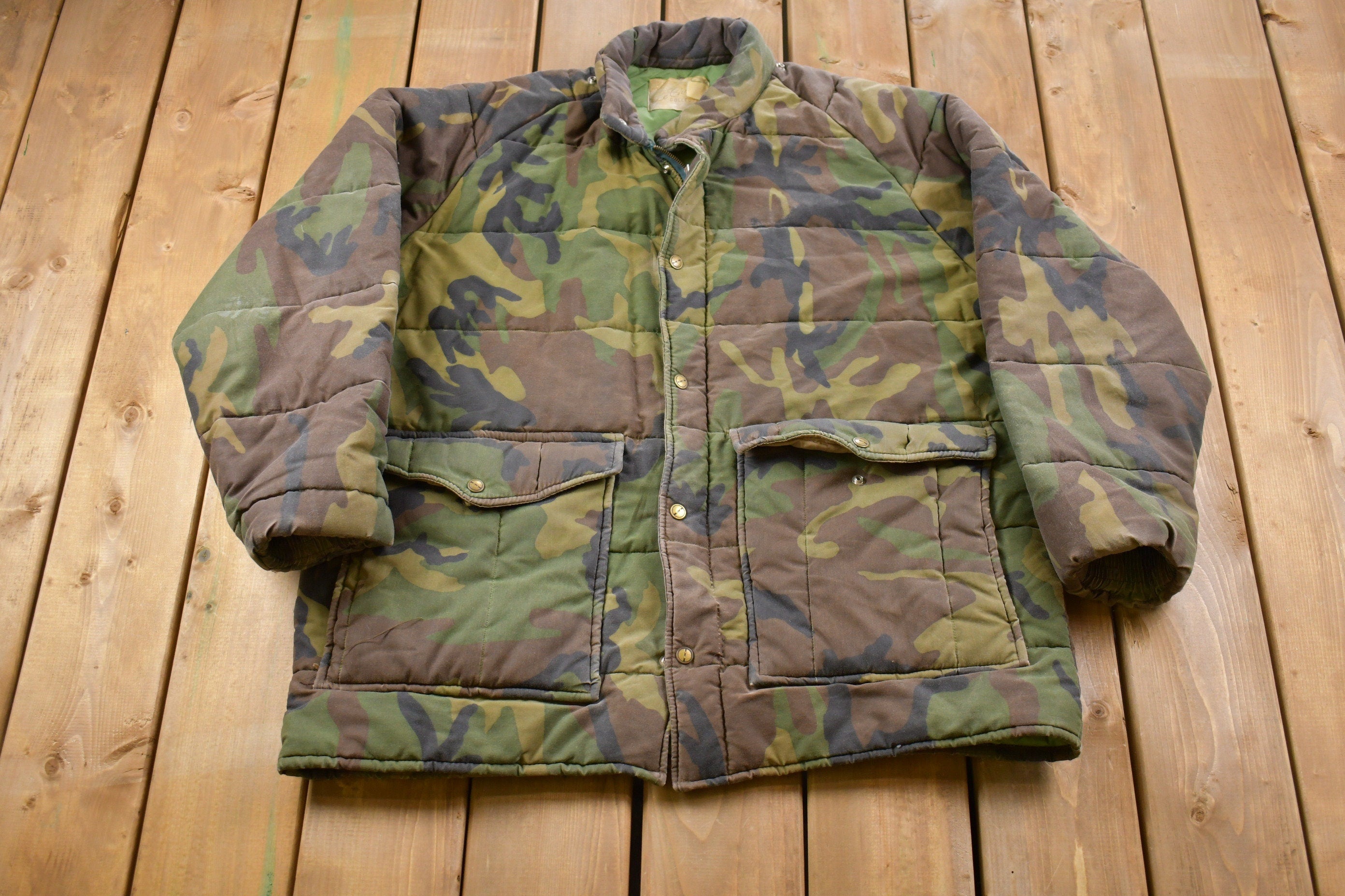 Vintage 1980s Camo Puffer Jacket