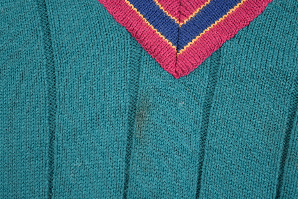 Vintage 1990s Sweater Graphix Crest Logo Knit V Neck Sweater