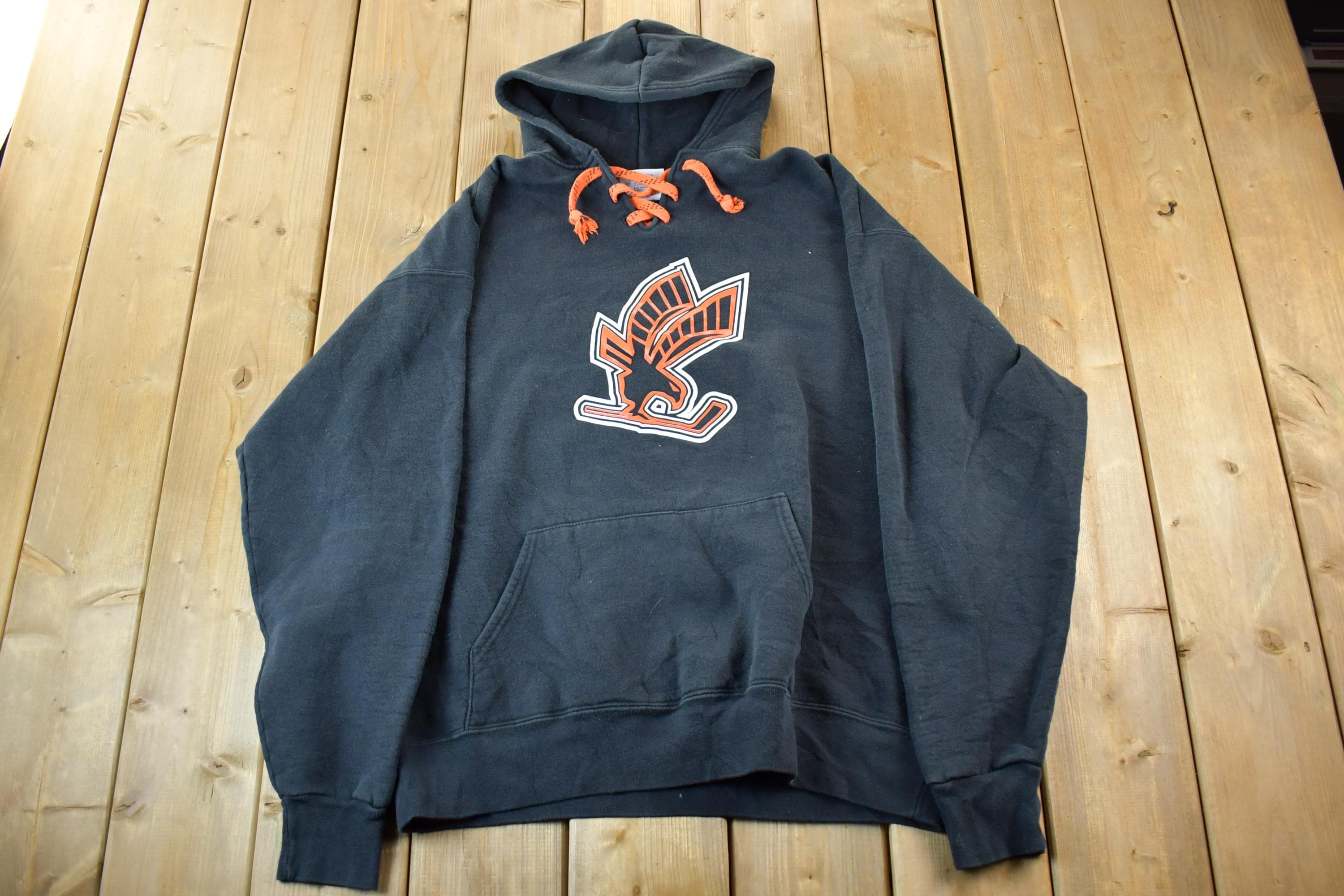 Vintage 1990s Eagle USA Graphic Hoodie Men's XL  Made In USA  90s Hoodie  Vintage Hoodie  Sportswear