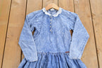 Vintage 1980s Cinema Denim Shirt Dress