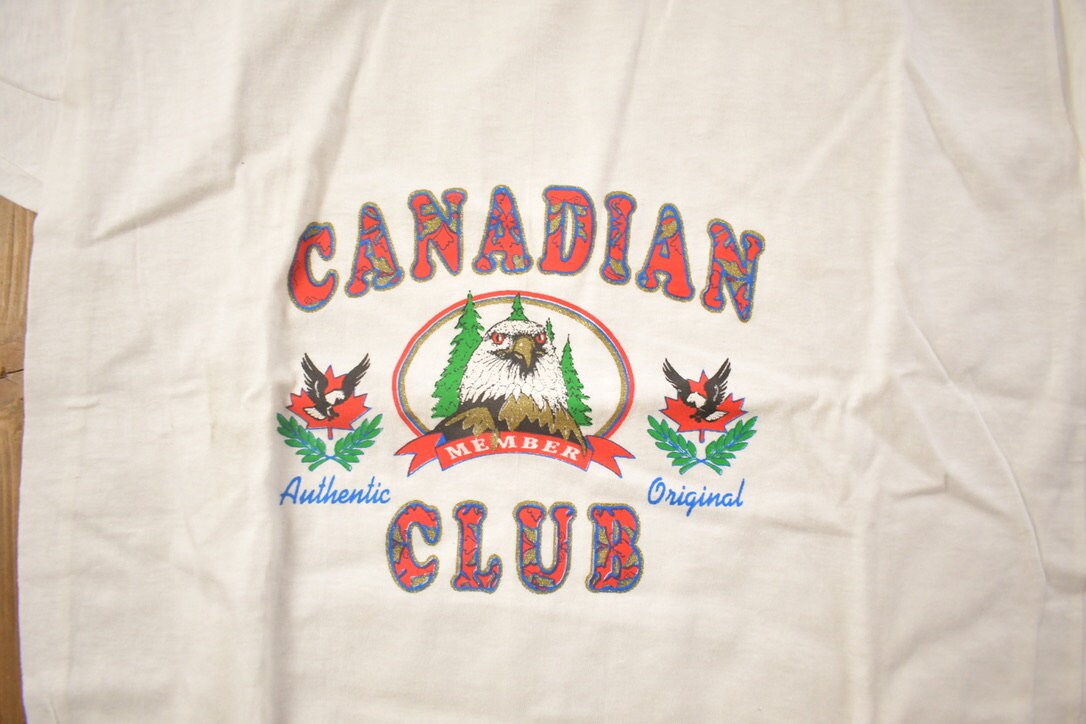 Vintage 1970s Deadstock Canadian Club Graphic T Shirt / Vintage T Shirt / Novelty Tee / Graphic Tee / 70s / Single Stitch