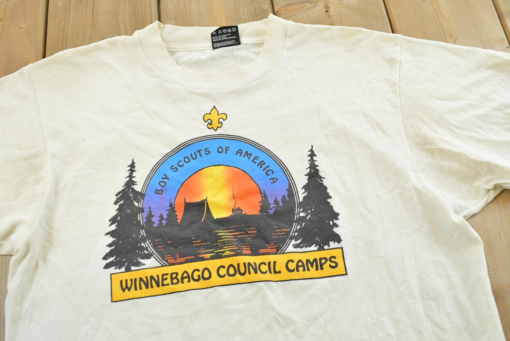 Vintage 1990s Boy Scouts Winnebago Council Camps Graphic T-Shirt Mens M
