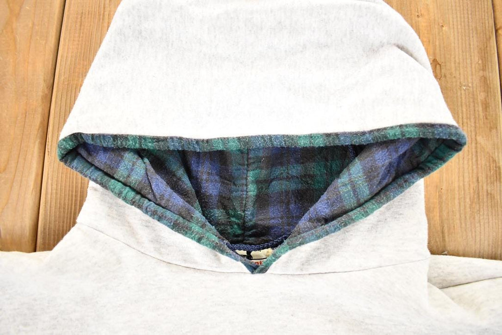 Vintage 1990s Winona Knits Plaid Lined Hoodie Sweatshirt Men's XL