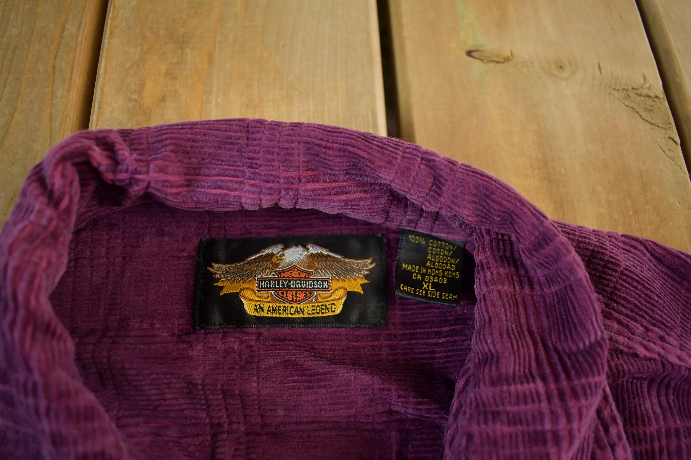 Vintage 2000s Harley Davidson Corduroy Button Up Shirt