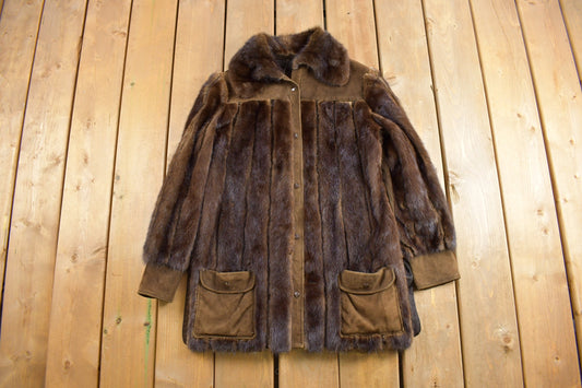 Vintage 1980s Creeds Faux Fur Coat / Winter Outerwear / Streetwear / Full Length / 80s Coat / 80s Clothing