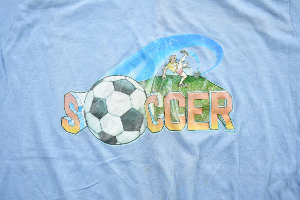 Vintage 1980 Screen and Stars Soccer Graphic T Shirt