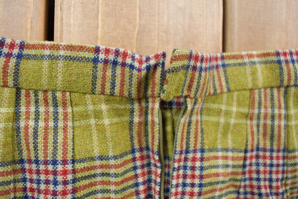 Vintage 1970s Plaid Long Skirt Size 24 x 28